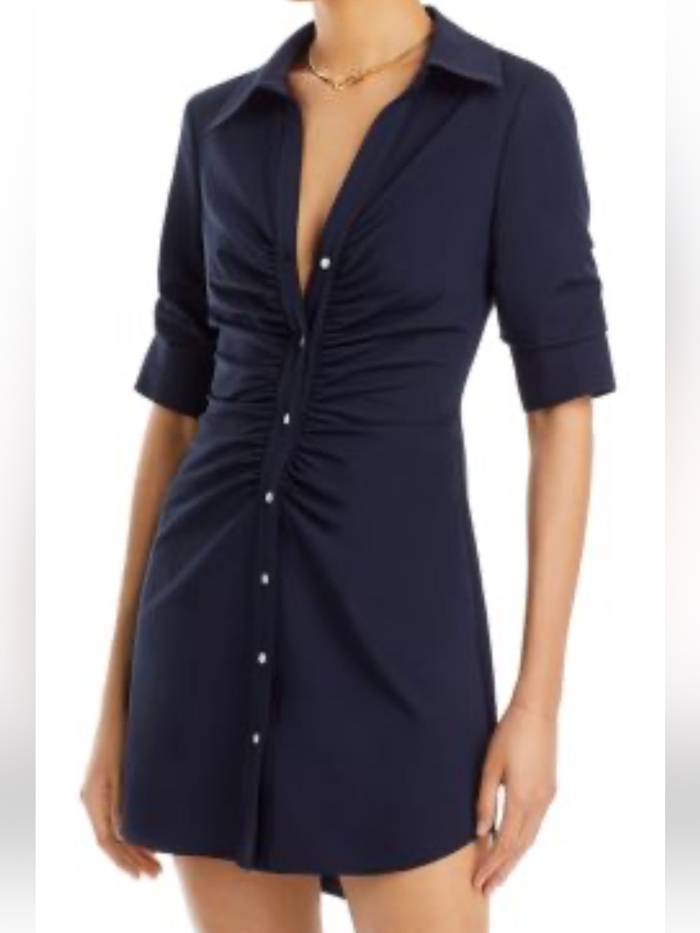 Cinq a Sept Navy NWT Mini Elina Short Sleeve Dress Size 8